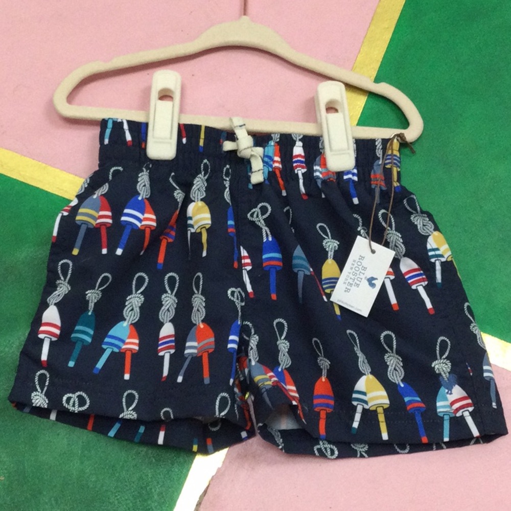 NWT Blue Rooster Swim Trunks in Navy Bouy